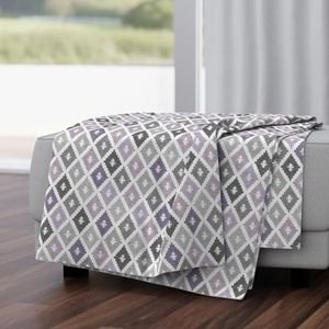 Small Sun Faded Mediterranean Diamond Pattern in Smoky Lavender Slate Decor Collection Home Styling Collection muted purple throw blanket design