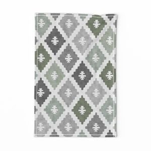 Large Weathered Sage Green Diamond Pattern in Charcoal Gray Interior Collection Decor Collection earthy green tea towel design