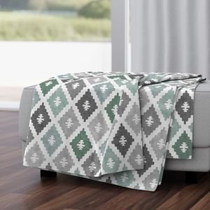 Large Weathered Seafoam Diamond Pattern in Charcoal Gray Decor Collection Home Decor Collection cool tone throw blanket design