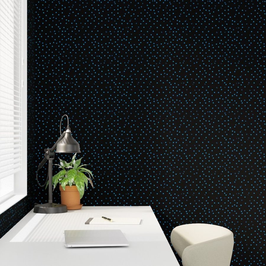 Halloween Will O Wisps Blue Black Seamless Pattern Wallpaper autumn wallpaper