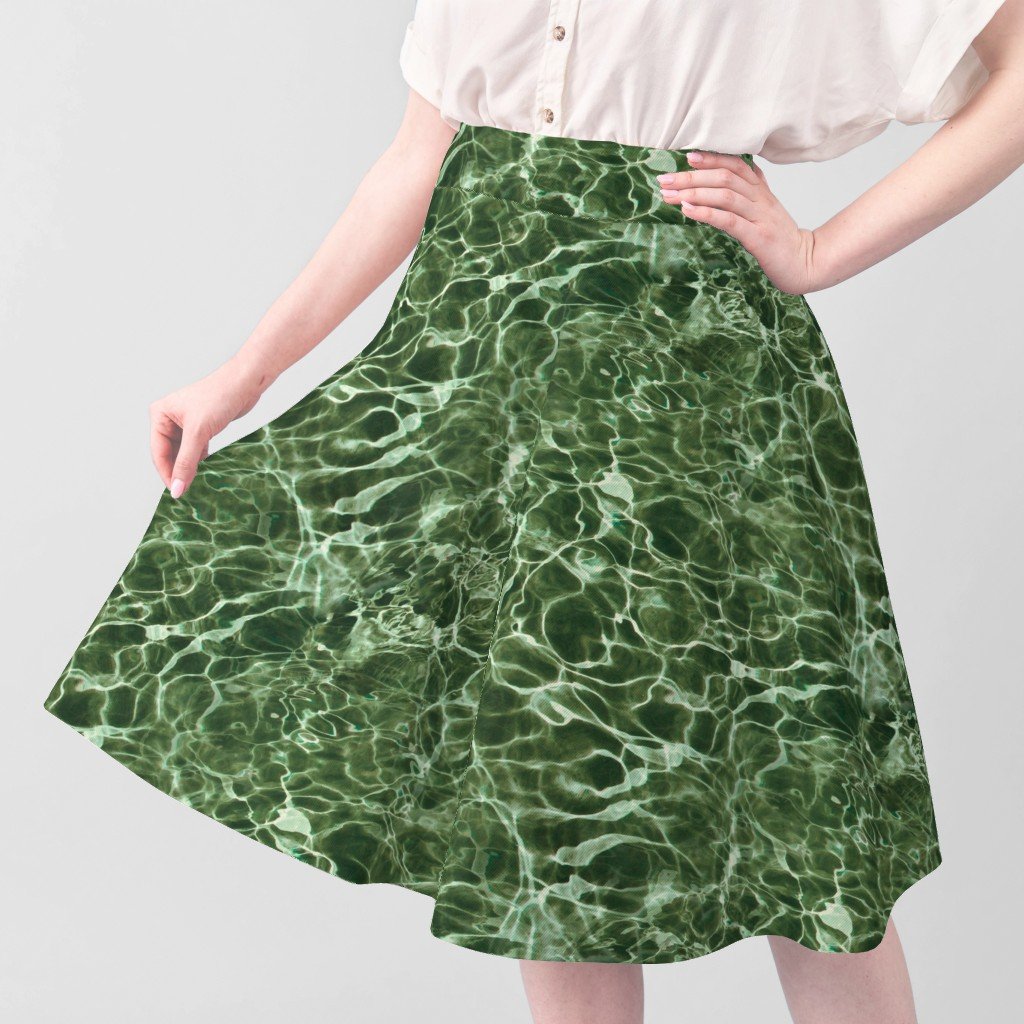 Formentera Emerald Cove Water Ripples Fabric deep green fabric