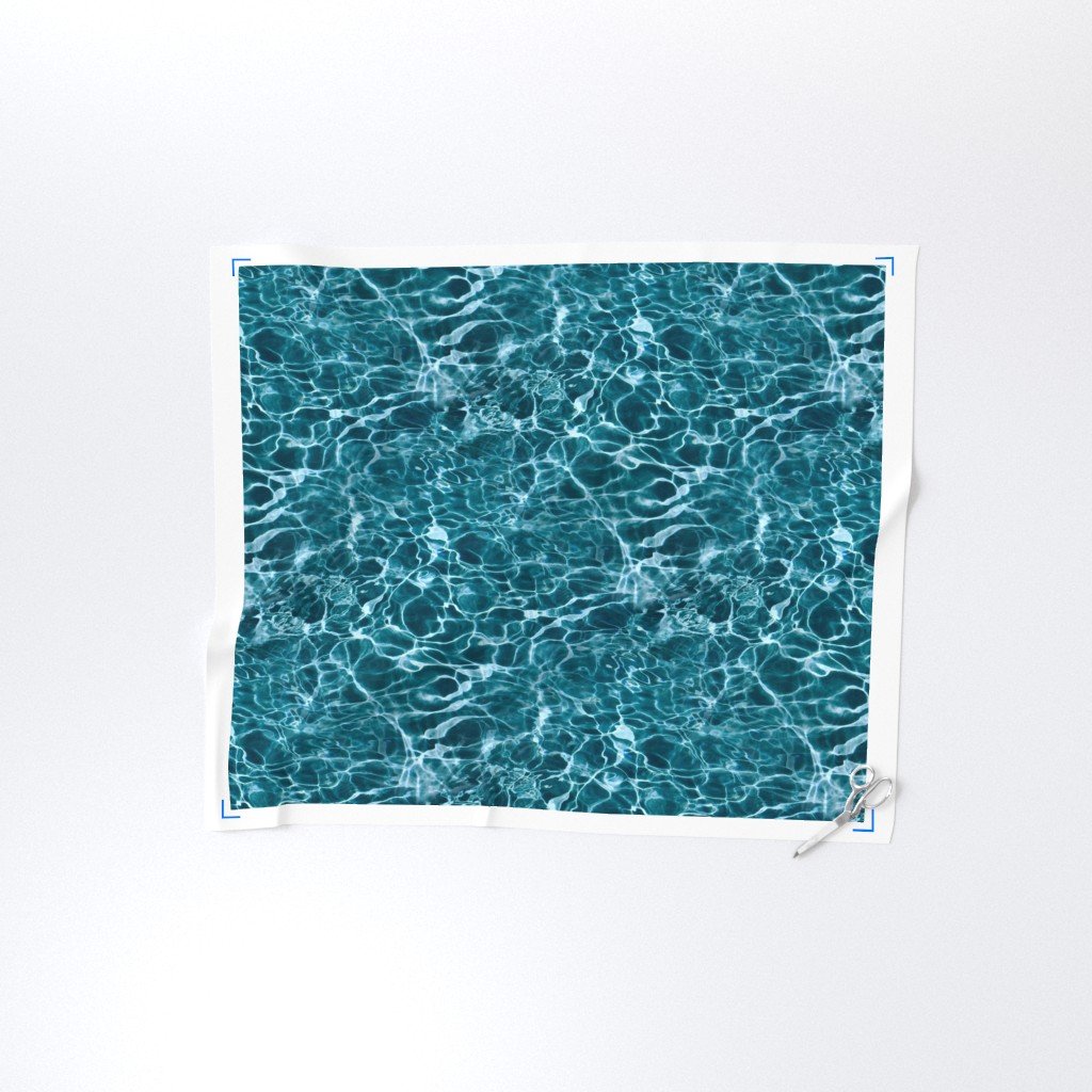 Hvar Adriatic Blue Water Ripples Fabric cool tone fabric