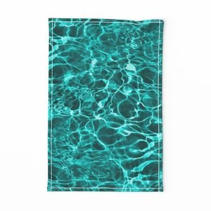 Curacao Playa Kenepa Electric Aqua Water Ripples Decor Collection Interior Collection coastal pattern tea towel design