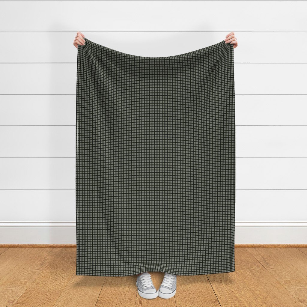 Classic Black and Sage Green 1/2 Inch Grid Fabric black grid fabric