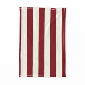 Classic Burgundy and Ivory 2-inch Vertical Stripes Home Decor Collection Home Styling Collection burgundy stripe tea towel design