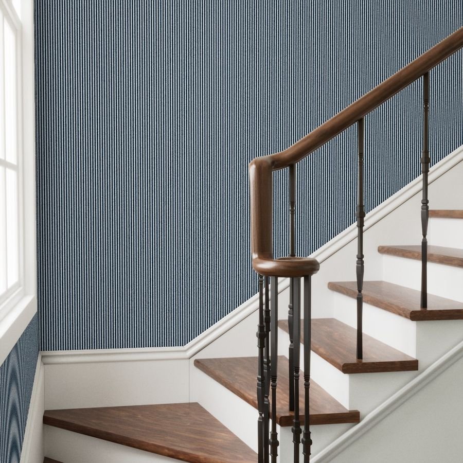 Navy and White Sailor Stripes Wallpaper sailor stripe wallpaper