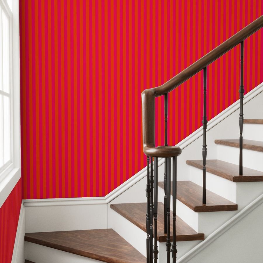Neon Orange and Pink Vertical Stripes Wallpaper neon pink wallpaper