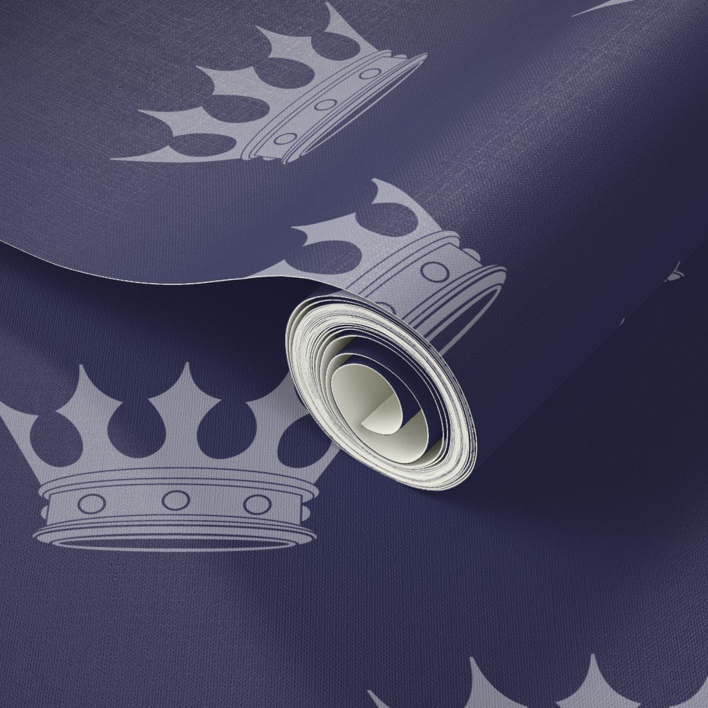 Royal Blue on Blue Crowns Wallpaper queen crown wallpaper