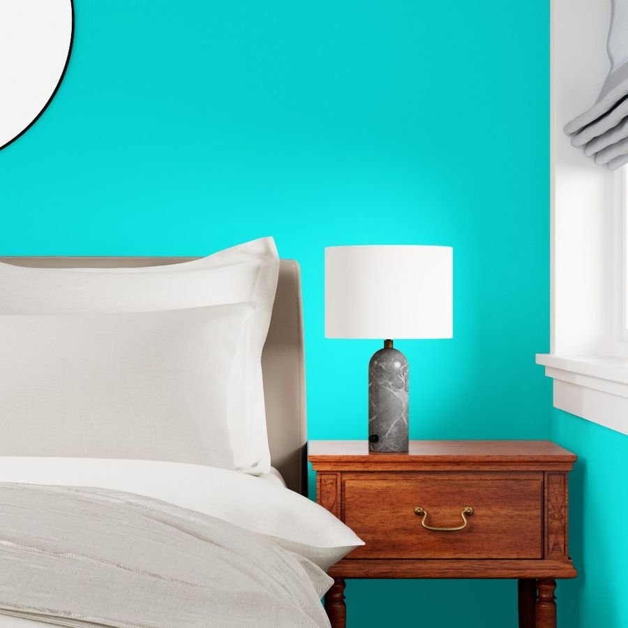 Bright Neon Aqua Blue Solid Coordinate Wallpaper solid aqua neon wallpaper