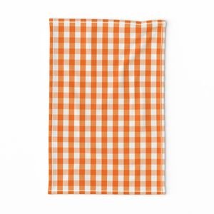 Small Pumpkin Orange and White Gingham Check Pattern Design Collection Home Styling Collection orange gingham tea towel design
