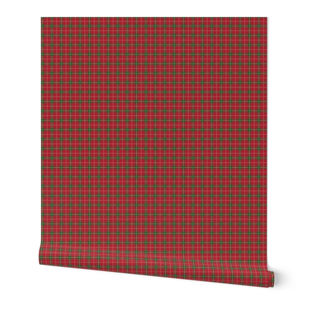 Christmas Berry Red and Green Tartan with Beige and White Lines Wallpaper christmas tartan wallpaper