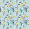 New York City Handdrawn Motifs Empire State Statue of Liberty Yellow Taxi