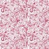 Floral Doodles Seamless Repeat Pattern in Rose Pink