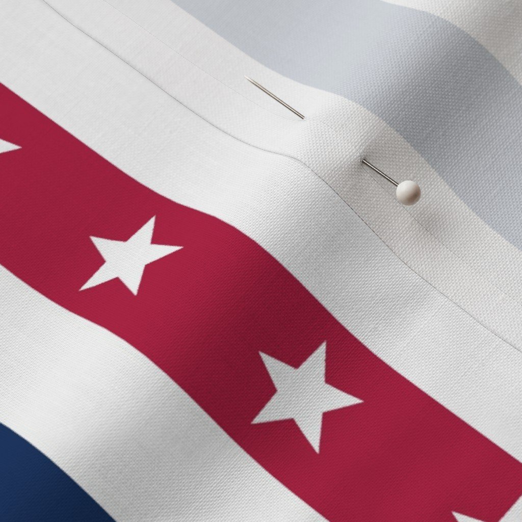 USA Flag Colors of Red White and Blue with Stars in Alternating 1 Inch Fabric flag colors fabric