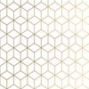 Large White and Faux Metallic Gold Art Deco 3D Geometric Cubes
