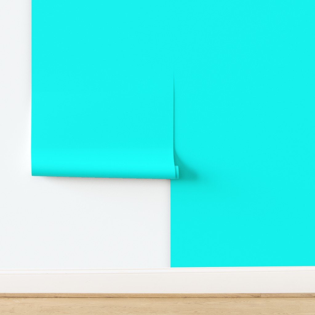 Neon Aqua Blue Coordinate Solid for Neo Deco Prints Wallpaper design