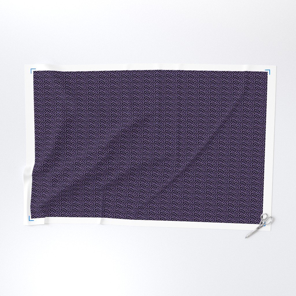 Micro Grinning Halloween Purple Faces on Black Fabric grinning faces fabric