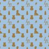 Louis Baby Luxury Iconic Monogram Pattern on Classic Blue with Tan Motifs