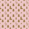 Louis Baby Luxury Iconic Monogram Pattern on Classic Pink with Tan Motifs