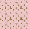 Louis Baby Luxury Iconic Monogram Pattern on Classic Pink with Tan Motifs