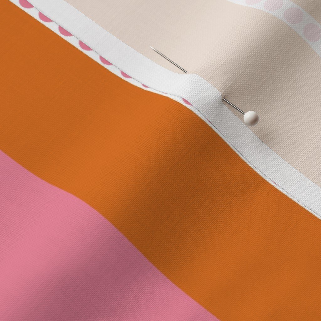 Pink and Burnt Orange Cabana Beach Bubble Stripes Fabric beach stripes fabric
