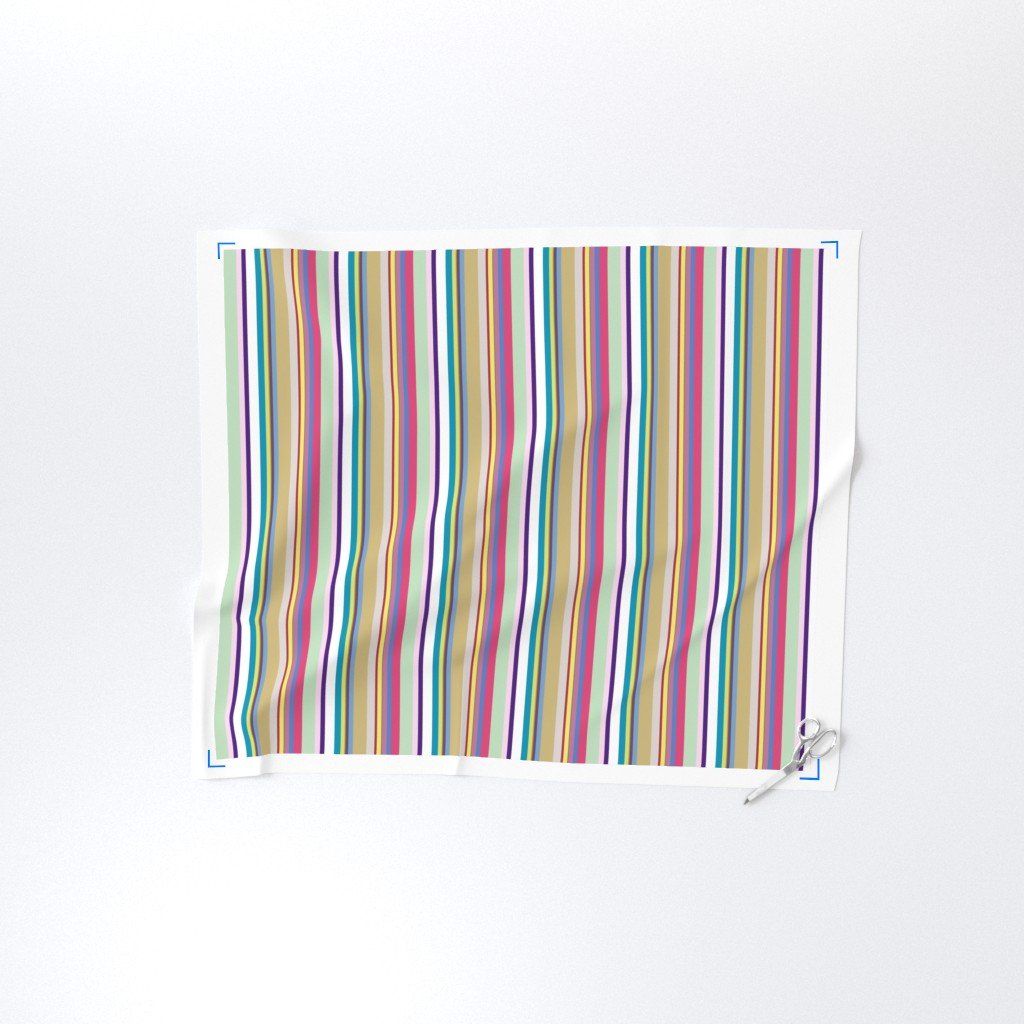 Multicolore Louis Frenchie Coordinate Candy Stripes Print Fabric dog print fabric