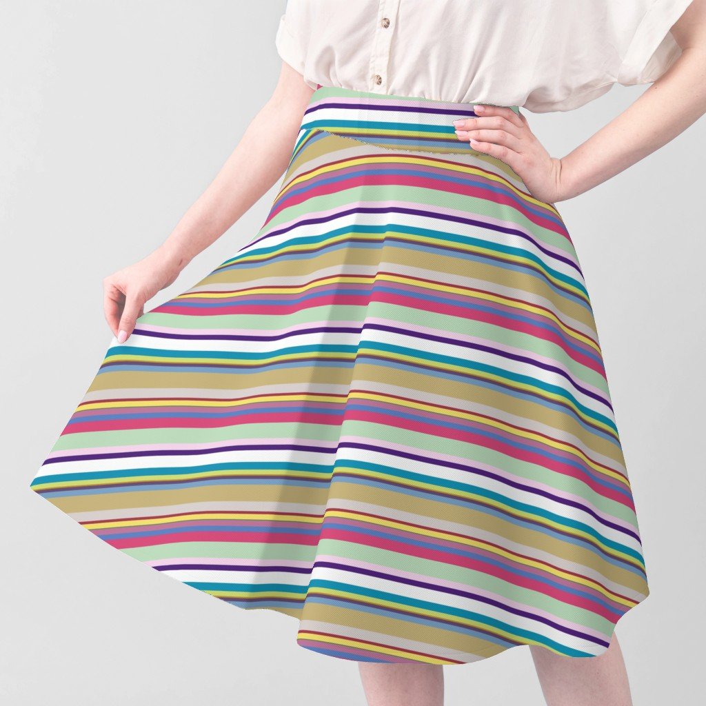 Multicolore Louis Frenchie Coordinate Candy Stripes Horizontal Fabric dog print fabric