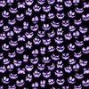 Mini Grinning Halloween Jack o Lantern Faces in Purple on Black