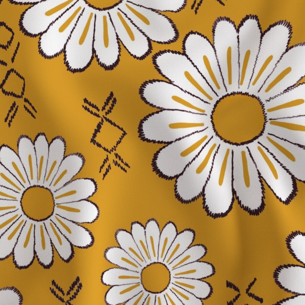 Harry Sunflower Shirt Flower Print Hippie Pop Art Floral Pattern Fabric big floral fabric