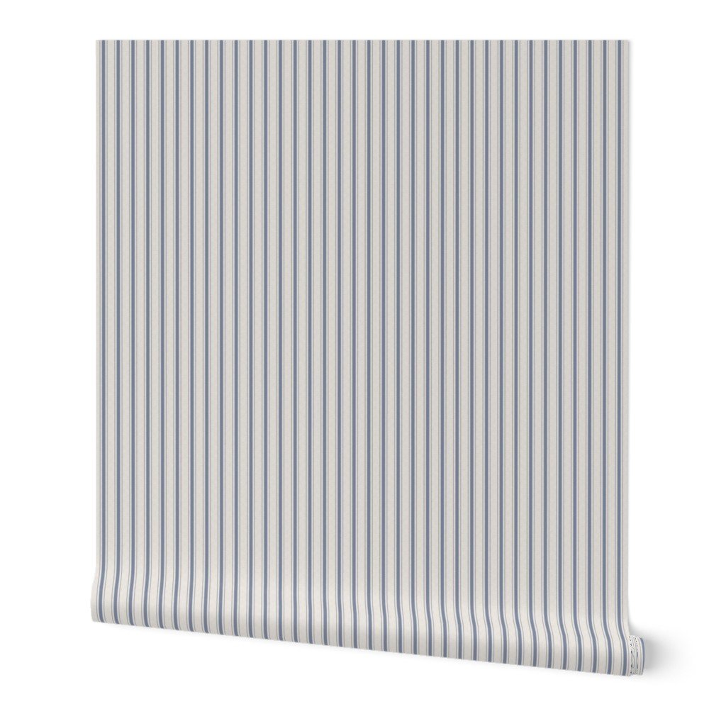 Mini Stressed Blue Denim Mattress Ticking Wallpaper denim blue wallpaper