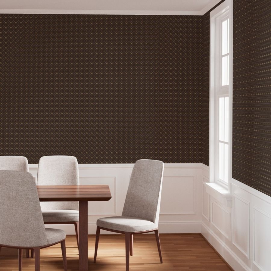 Louis Pug Face Luxury Dog Smaller Pattern in Tan on Brown Wallpaper luxury pet wallpaper