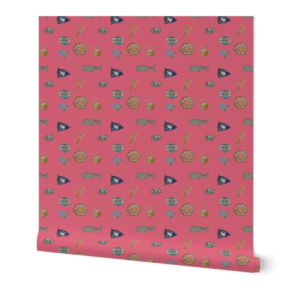 Nantucket Island Hand Painted Watercolors of its Symbols Signs and Wallpaper sailors valentines wallpaper