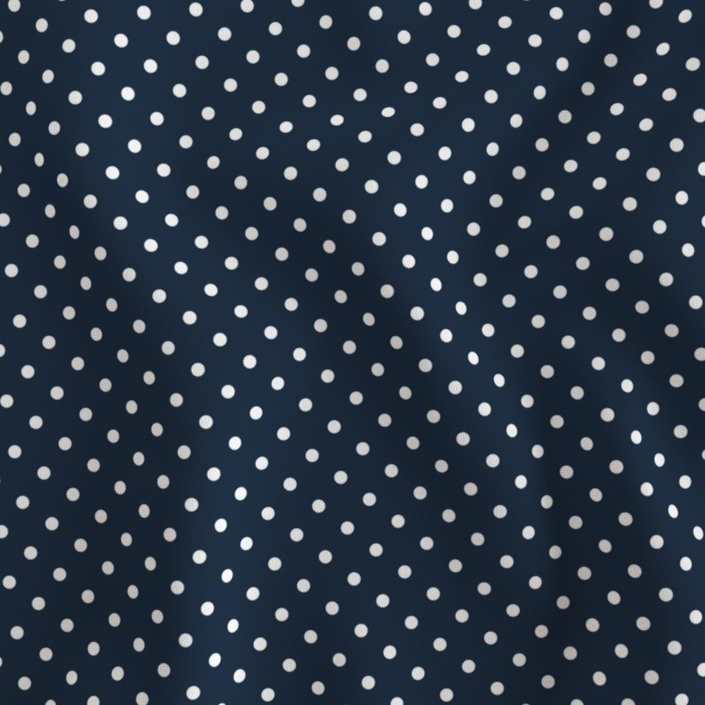 1/4 inch Classic White Polkadots on Navy Blue Fabric navy and white fabric