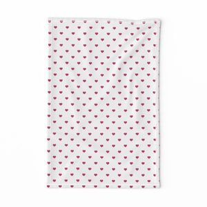 Mini Bubble Gum Pink Color Valentines Polkadot Love Hearts on White Design Collection Home Styling Collection pink heart tea towel design