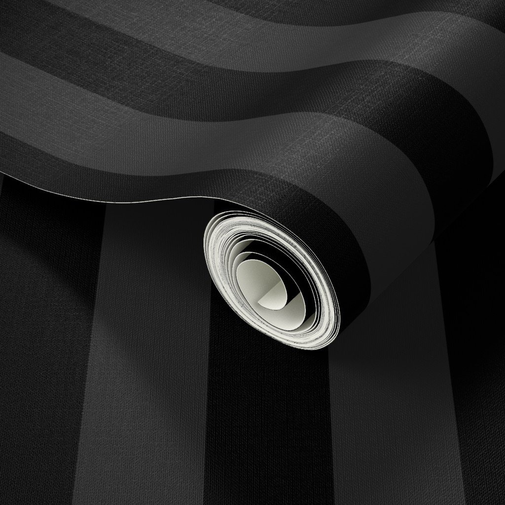 Two-Tone 2 Inch Black and Faded Black Modern Cabana Upholstery Wallpaper cabana stripes wallpaper