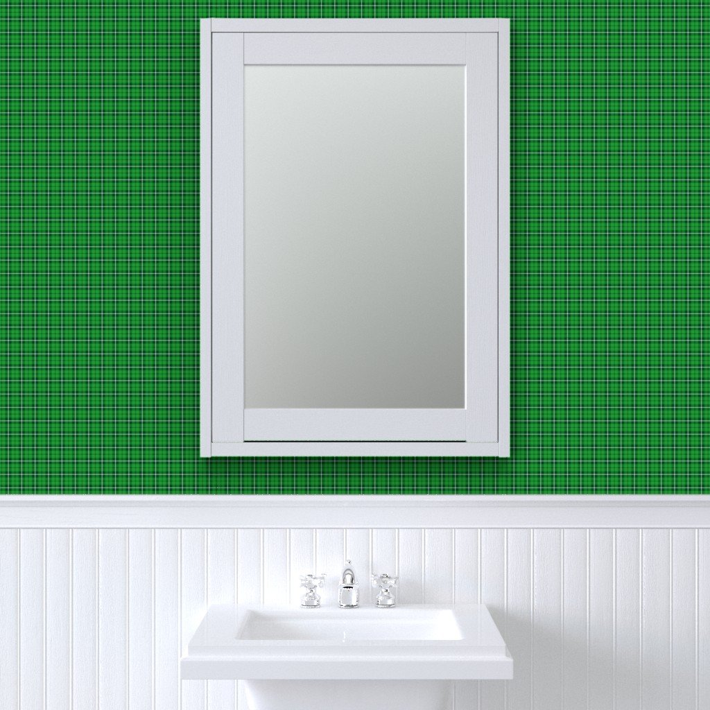 Small Bright Green and White St Patricks Day Irish Tartan Check Wallpaper st patricks wallpaper