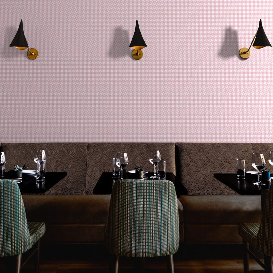 Cotton Candy and White Gingham Valentines Check with Center Heart Wallpaper valentines check wallpaper
