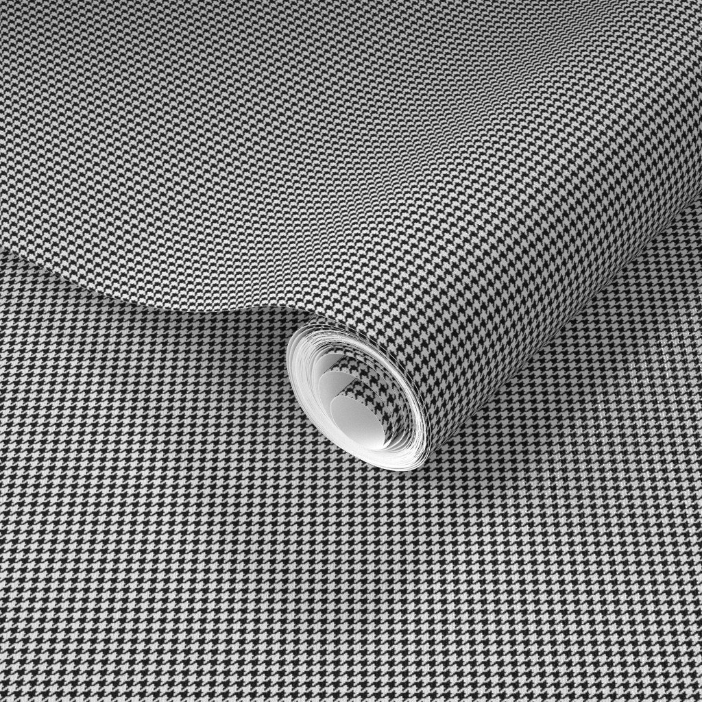 Micro Black and White Houndstooth One Sixth Doll Sized Check Wallpaper white houndstooth wallpaper