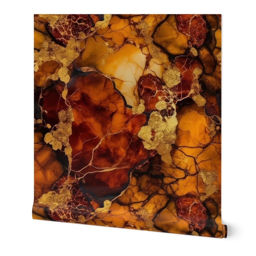 Amber and Gold Alcohol Ink 4 Wallpaper marbled ink wallpaper