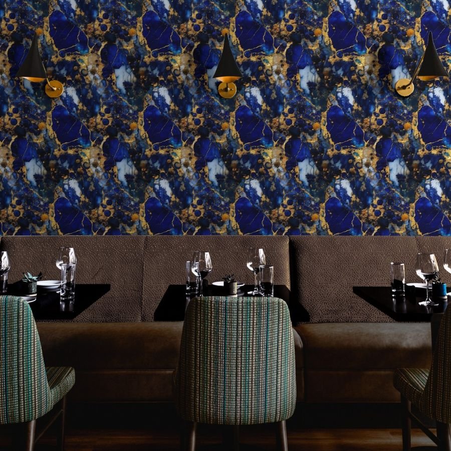 Lapis Lazuli and Gold Alcohol Ink 4 Wallpaper marbled pattern wallpaper