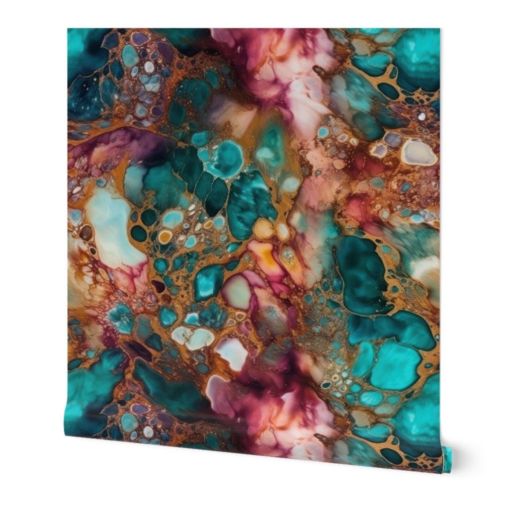 Opal Alcohol Ink 2 Wallpaper metallic swirls wallpaper