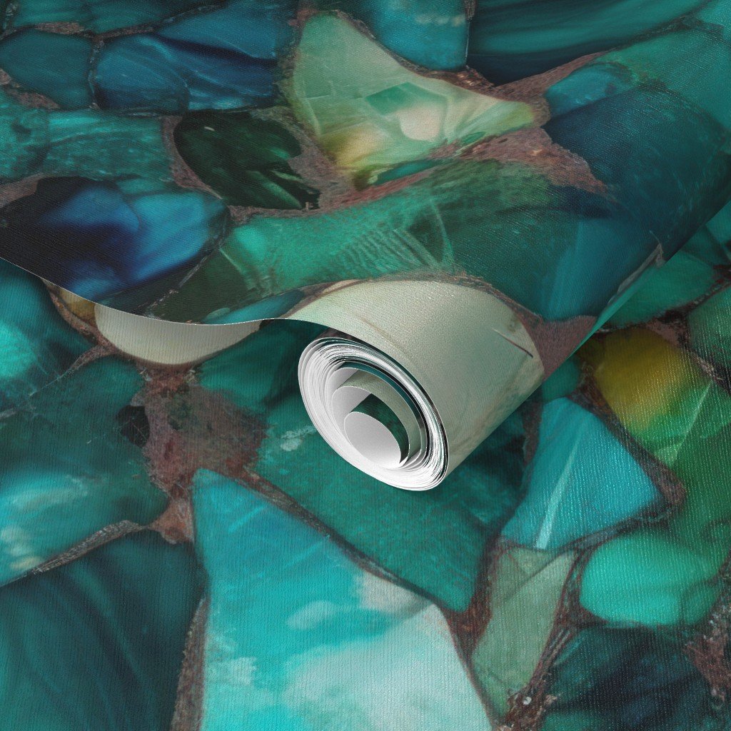 Green and Blue Seaglass 2 Wallpaper pink glass wallpaper
