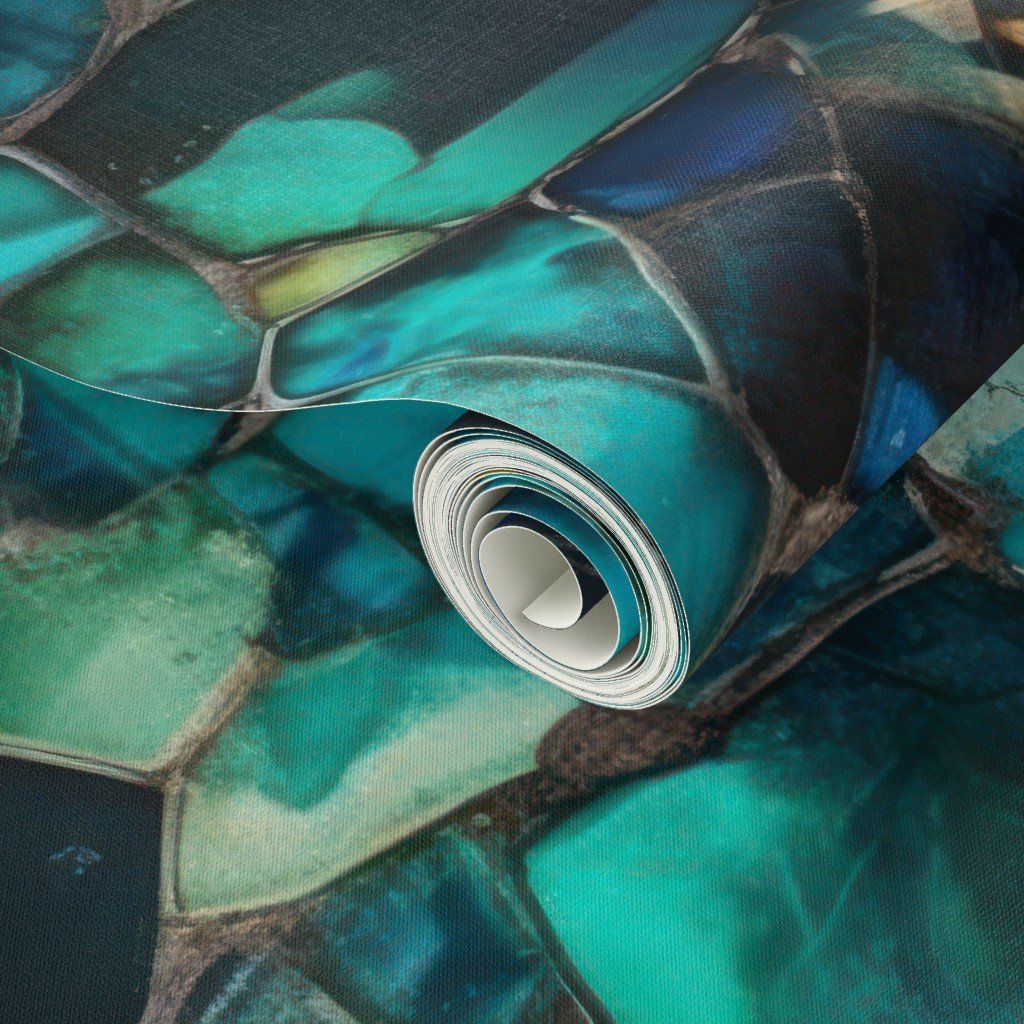 Green and Blue Seaglass 5 Wallpaper pink glass wallpaper