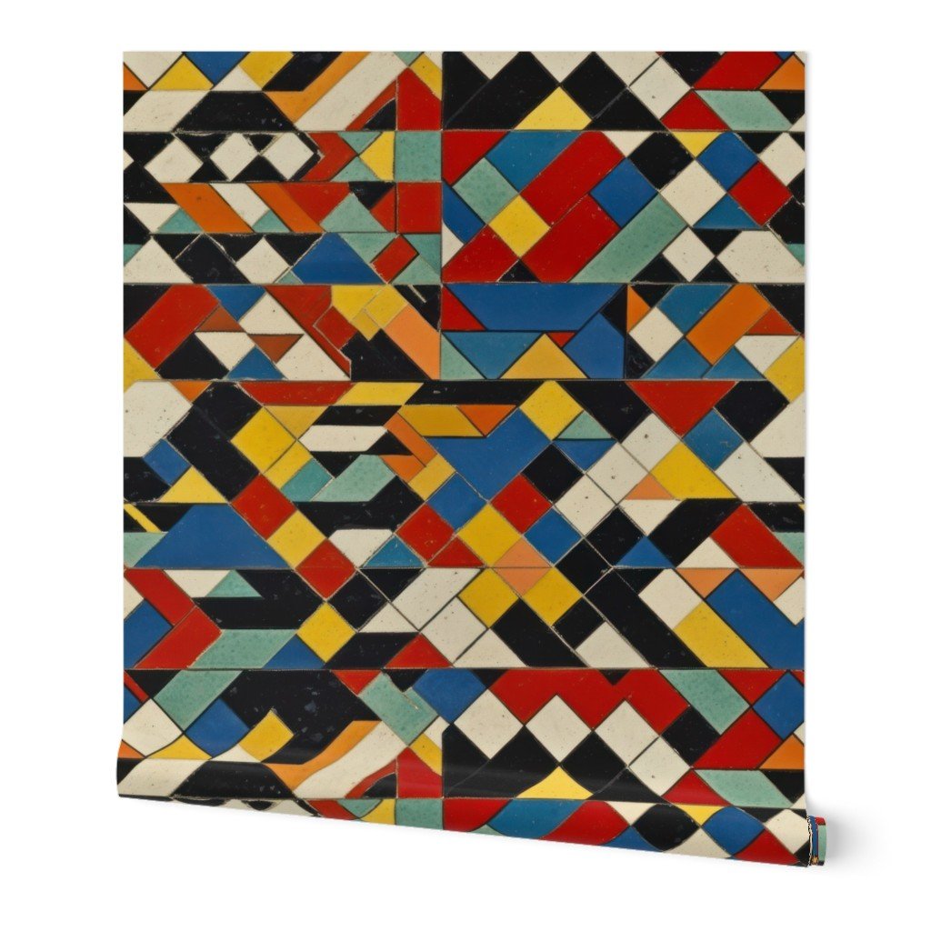 Theo van Doesburg Gouache on Board Pattern Wallpaper vibrant colors wallpaper