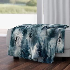 Endless Winter Dreamscape Trees in Misty Forest Decor Collection Design Collection endless forest throw blanket design