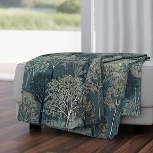 New England Endless Forest Trees Winter Design Collection Home Styling Collection new england winter throw blanket design