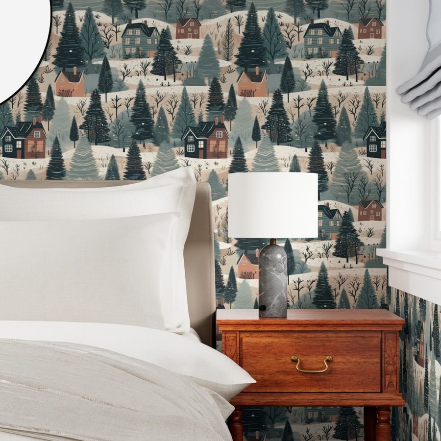 Montana Winter Cabins Montana with Evergreens Wallpaper montana trees wallpaper