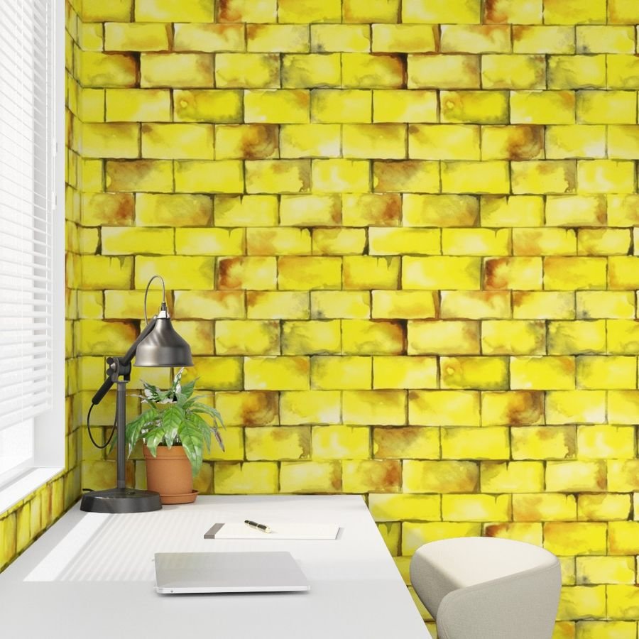 Yellow Brick Road Seamless Repeating Pattern Wallpaper yellow brick wallpaper