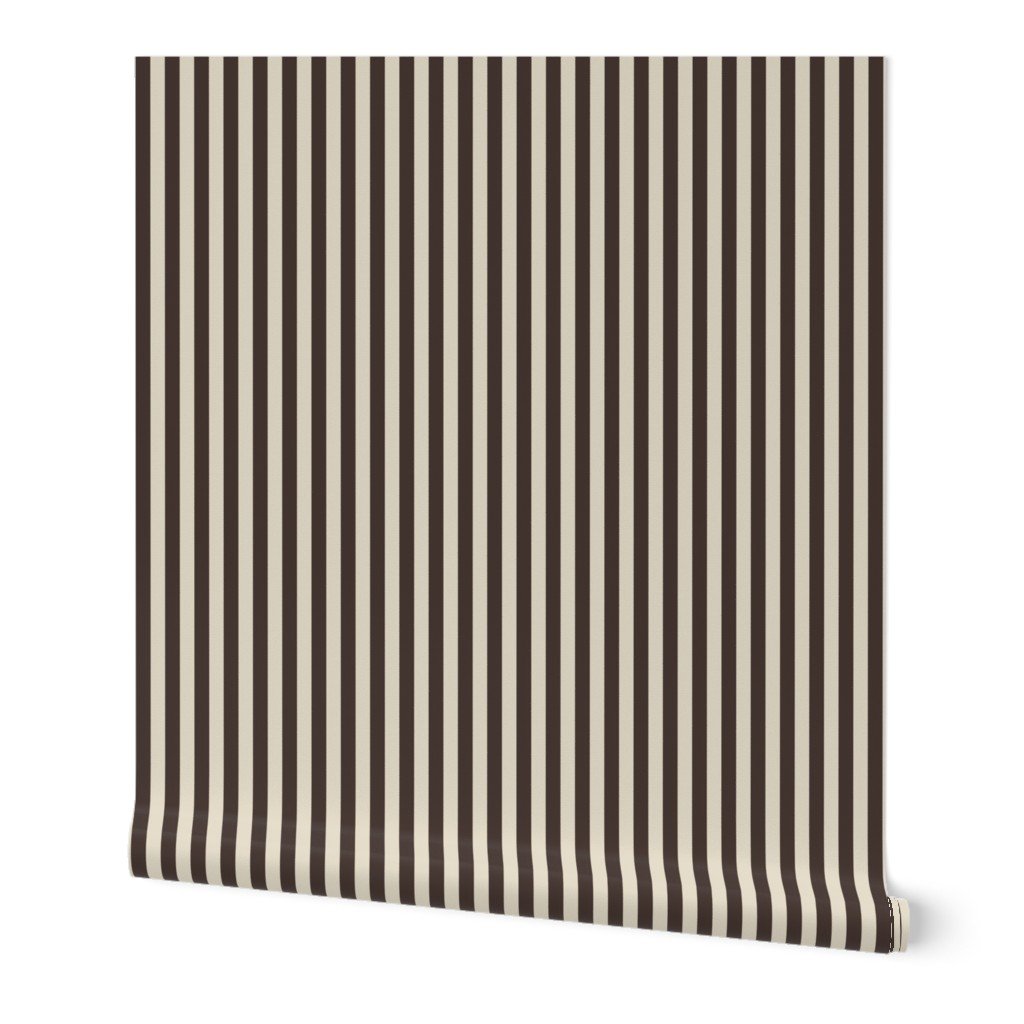 Half Inch Pencil Stripes Cream and Chocolate Wallpaper good boie wallpaper