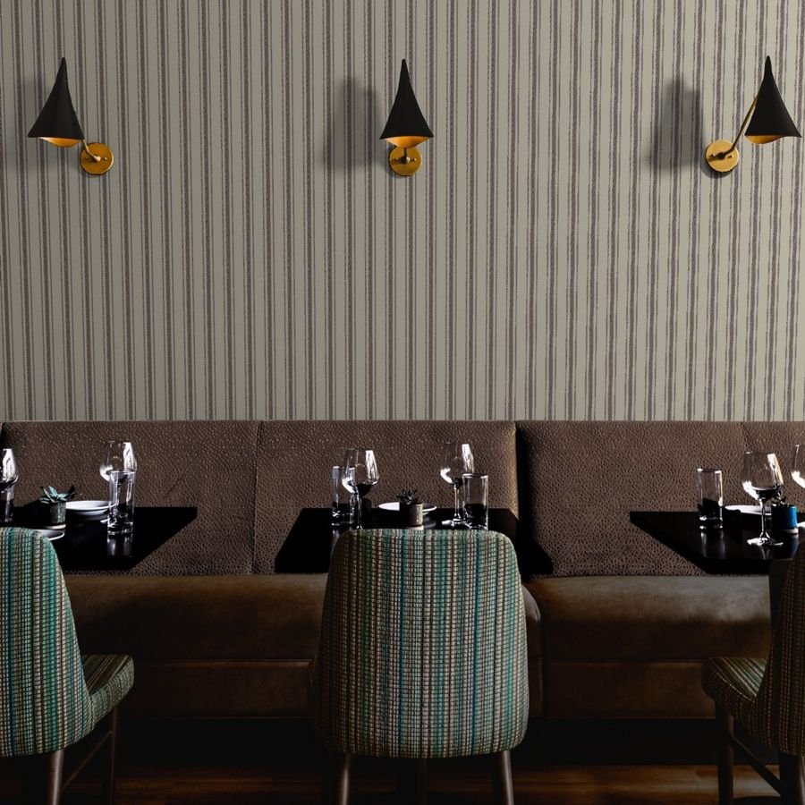 Chocolate on Beige French Provincial Mattress Ticking Wallpaper mattress stripes wallpaper